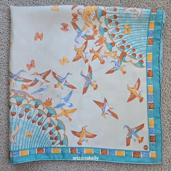 Réunion des Musées Nationaux Accessories - Silk Scarf Hand-Rolled Birds Réunion des Musées Nationaux France